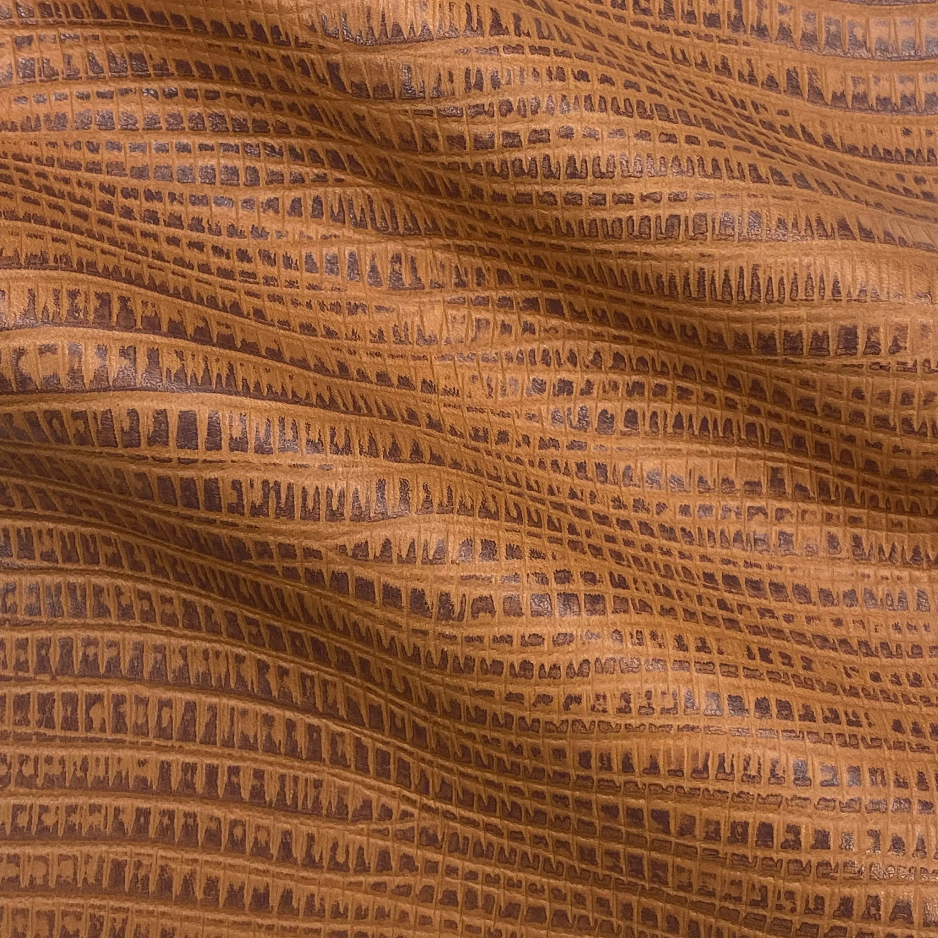 4oz (1.9mm) Embossed Snake Cow Leather- Orange (per square foot)