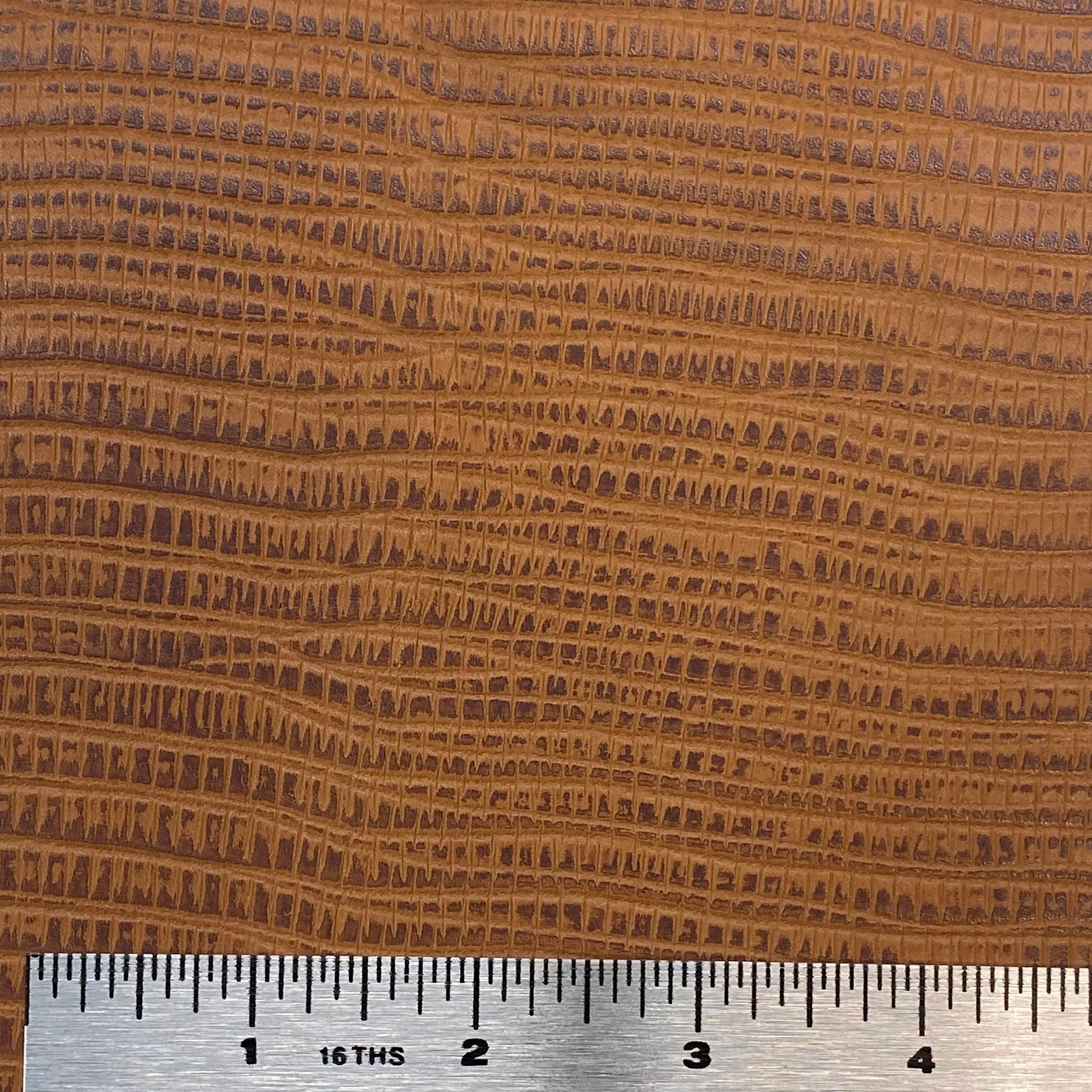 4oz (1.9mm) Embossed Snake Cow Leather- Orange (per square foot)