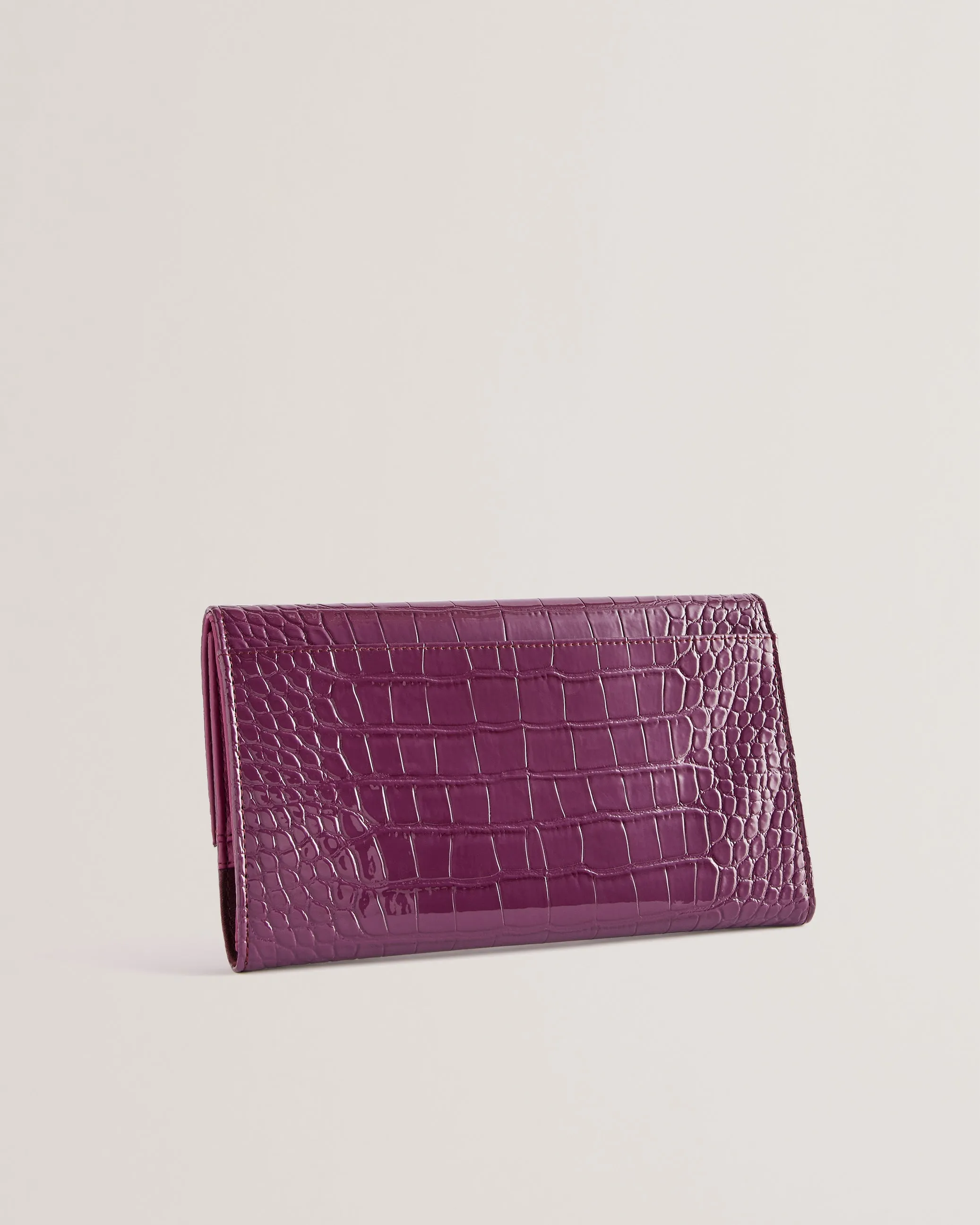 Abbiiss Croc Effect Travel Wallet Maroon