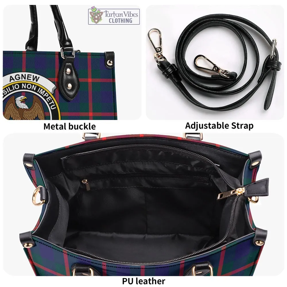 Agnew Tartan Luxury Leather Handbags with Family Crest