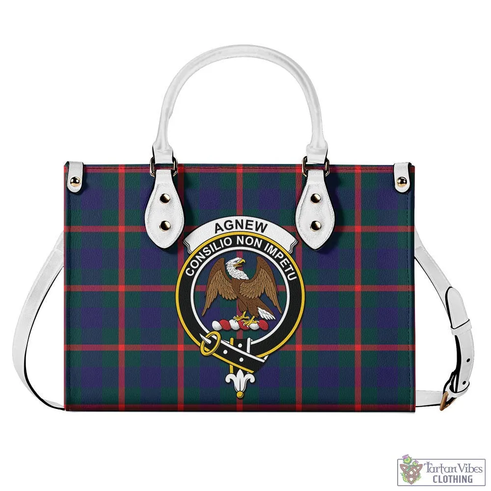 Agnew Tartan Luxury Leather Handbags with Family Crest