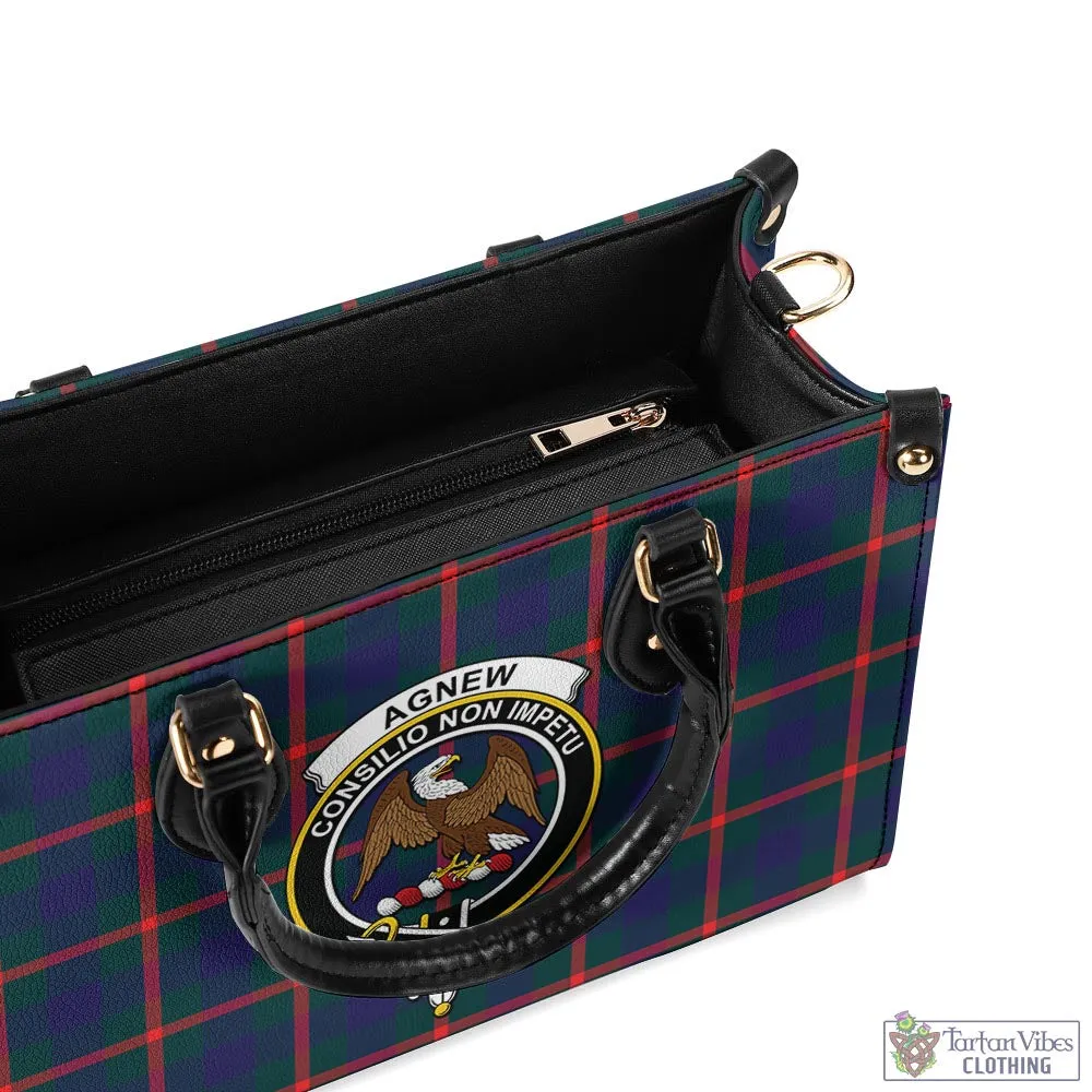 Agnew Tartan Luxury Leather Handbags with Family Crest