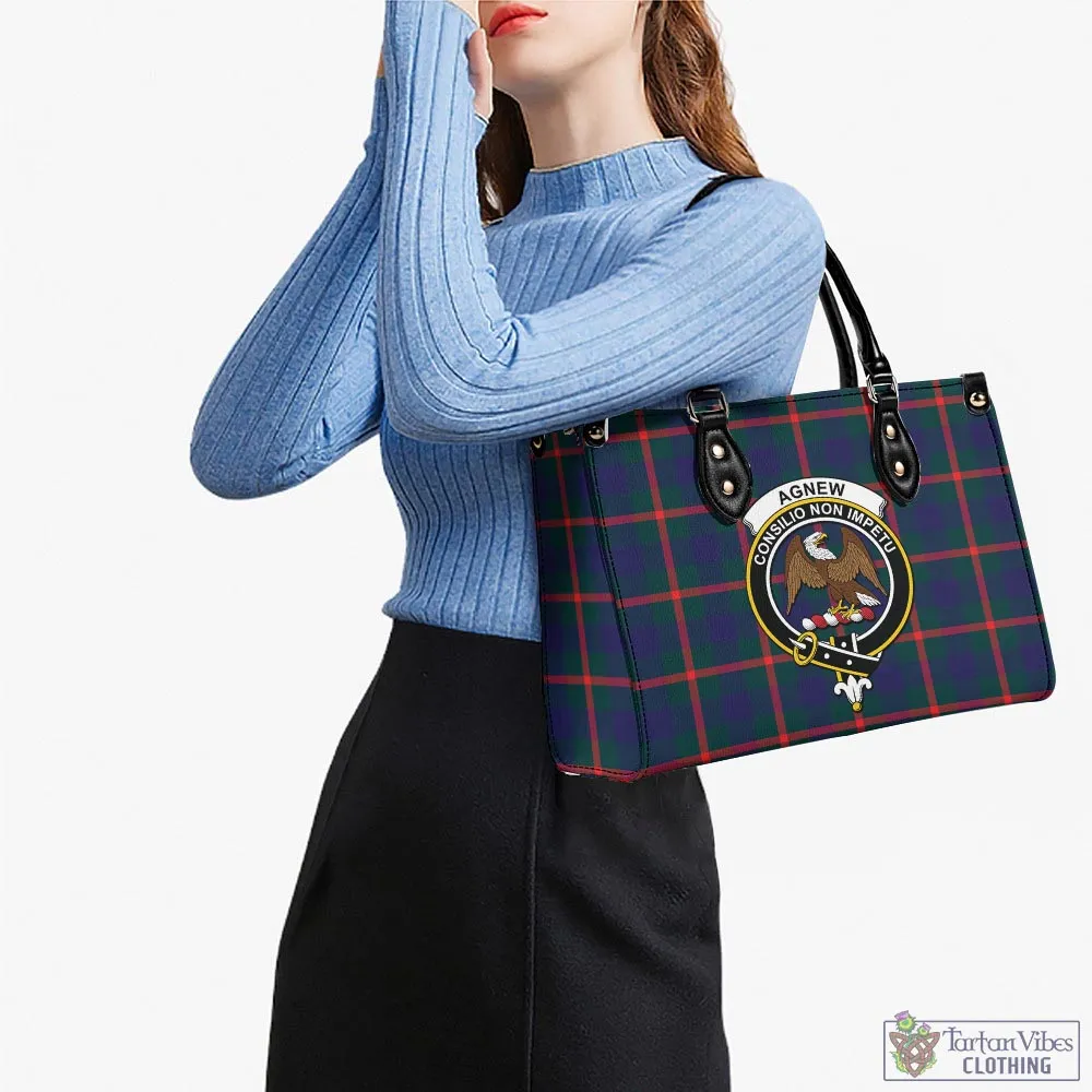 Agnew Tartan Luxury Leather Handbags with Family Crest