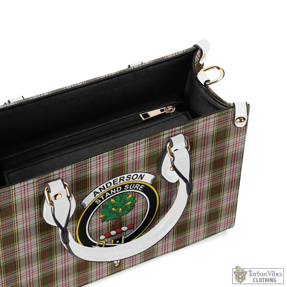 Anderson Dress Tartan Luxury Leather Handbags with Family Crest