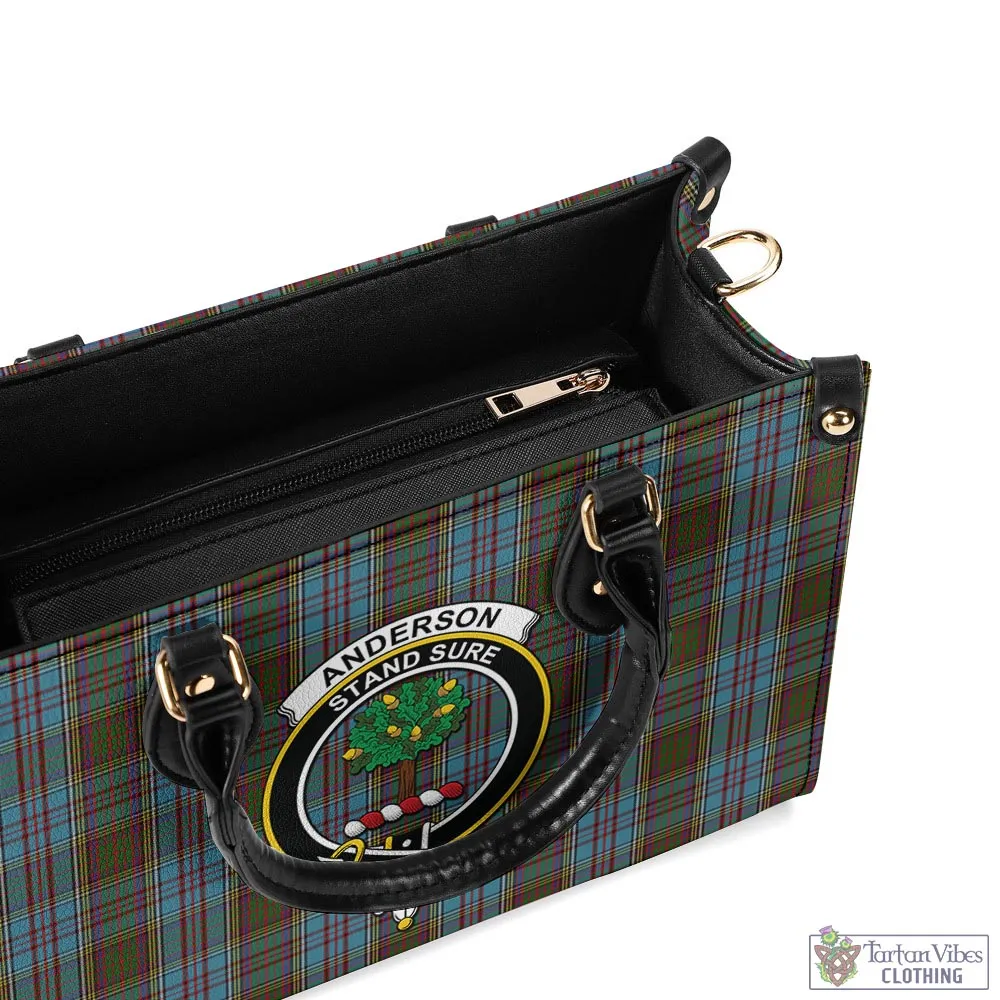 Anderson Tartan Luxury Leather Handbags with Family Crest