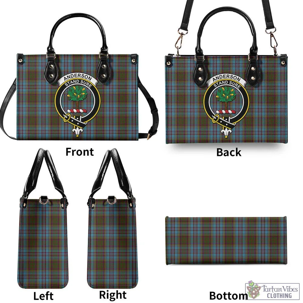 Anderson Tartan Luxury Leather Handbags with Family Crest