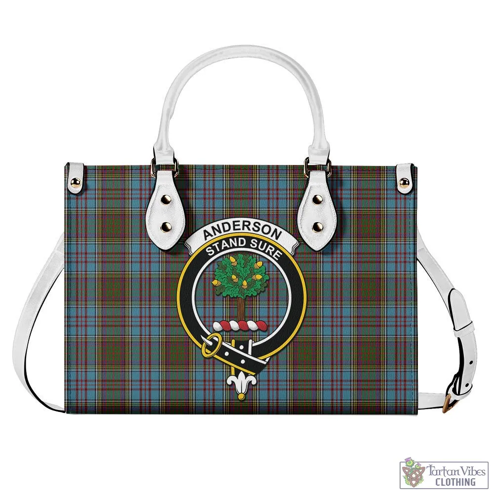 Anderson Tartan Luxury Leather Handbags with Family Crest