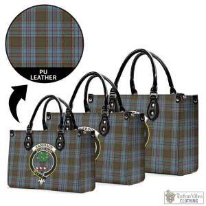 Anderson Tartan Luxury Leather Handbags with Family Crest