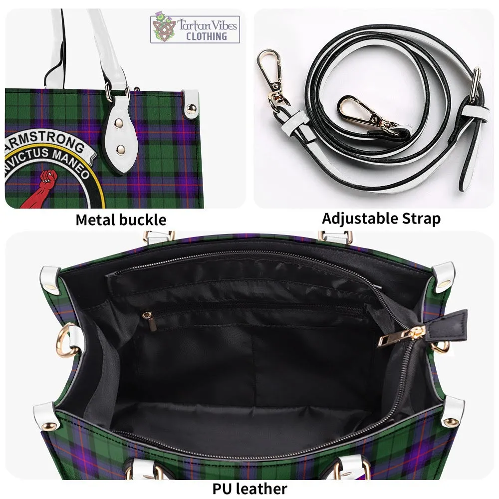 Armstrong Modern Tartan Luxury Leather Handbags with Family Crest