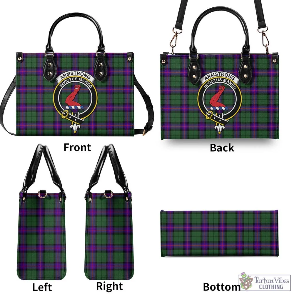 Armstrong Modern Tartan Luxury Leather Handbags with Family Crest