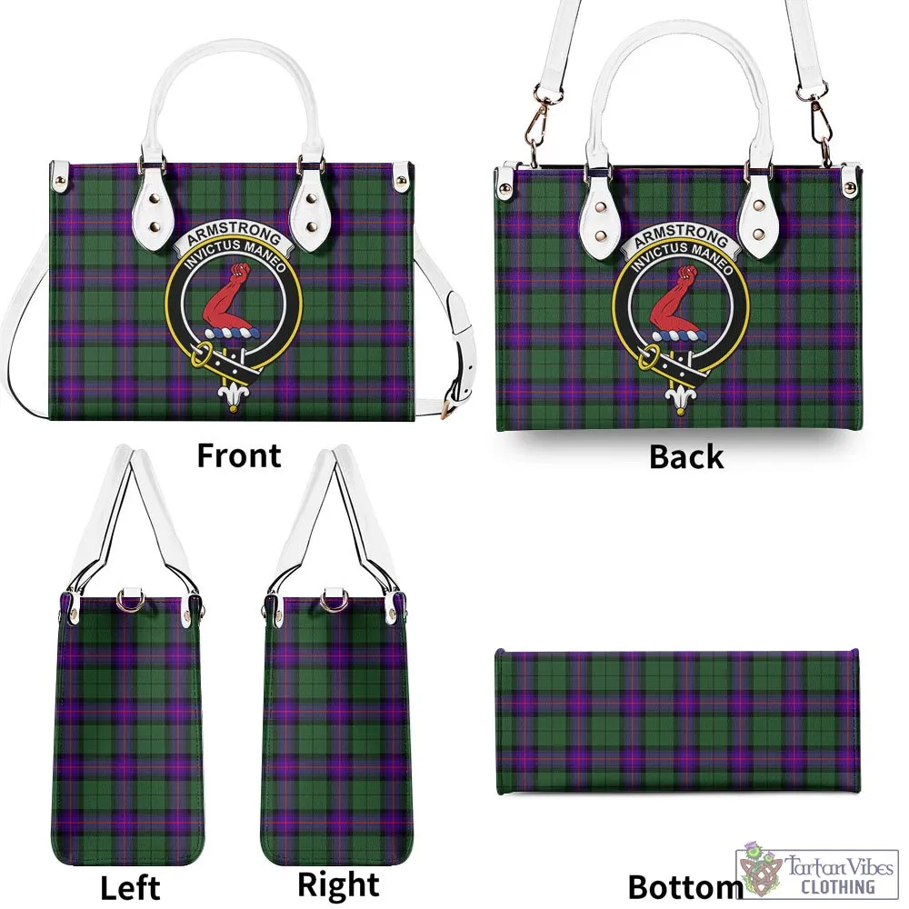 Armstrong Modern Tartan Luxury Leather Handbags with Family Crest