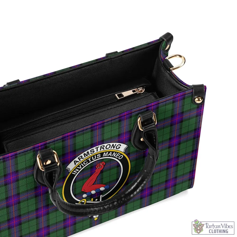 Armstrong Modern Tartan Luxury Leather Handbags with Family Crest