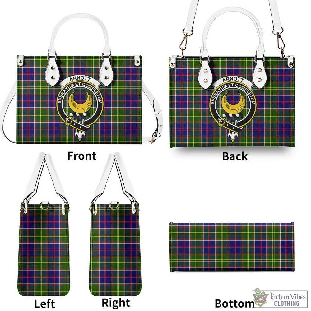 Arnott Tartan Luxury Leather Handbags with Family Crest