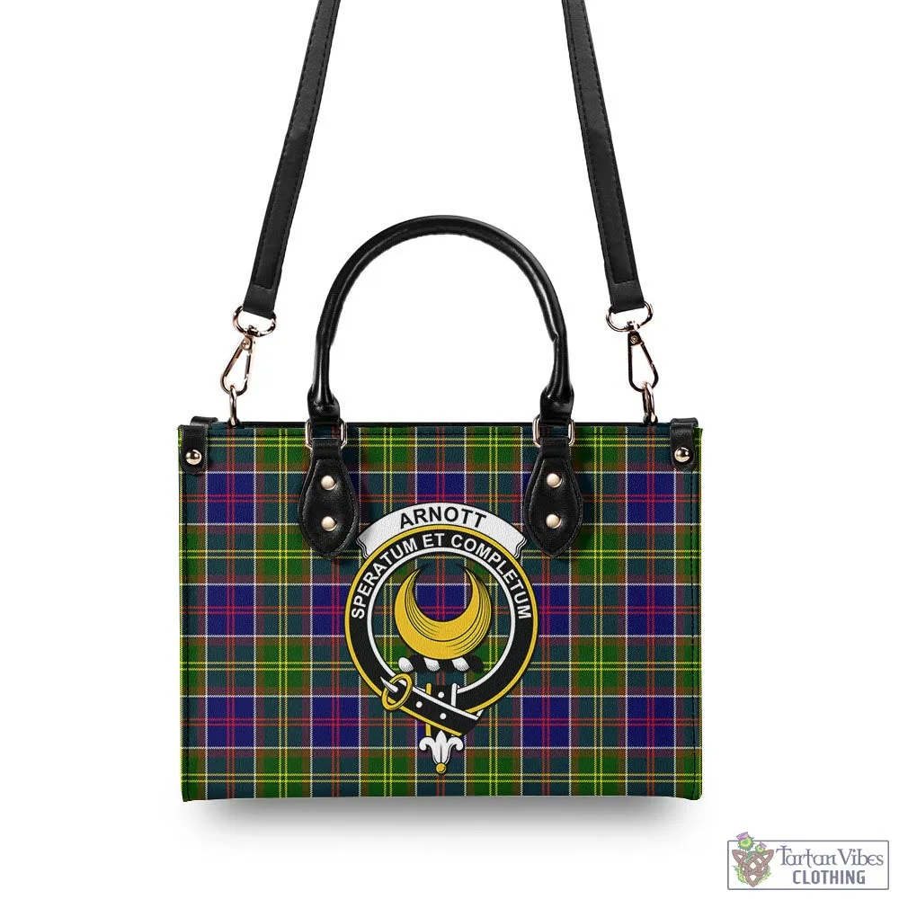 Arnott Tartan Luxury Leather Handbags with Family Crest