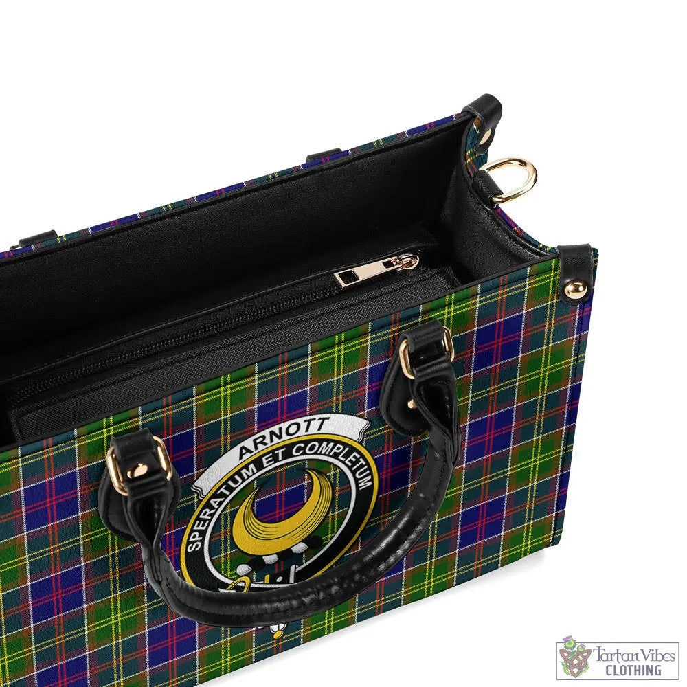 Arnott Tartan Luxury Leather Handbags with Family Crest