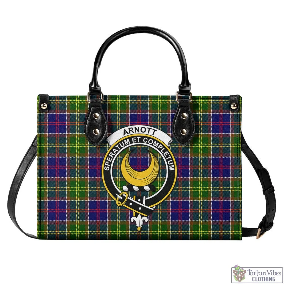 Arnott Tartan Luxury Leather Handbags with Family Crest