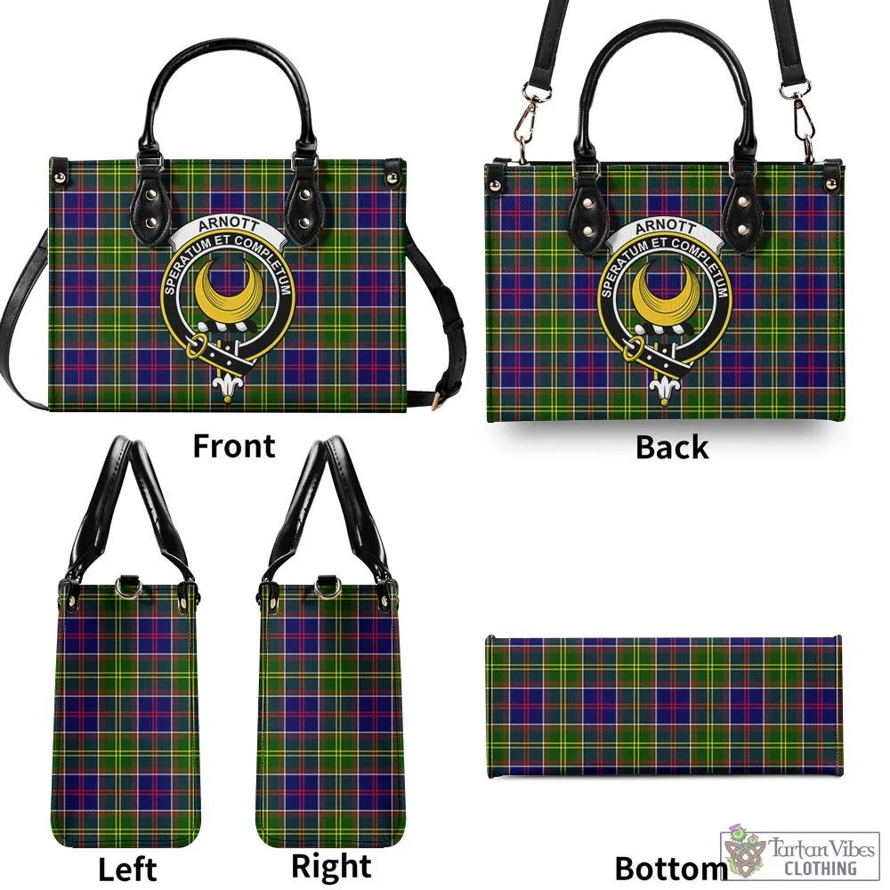 Arnott Tartan Luxury Leather Handbags with Family Crest