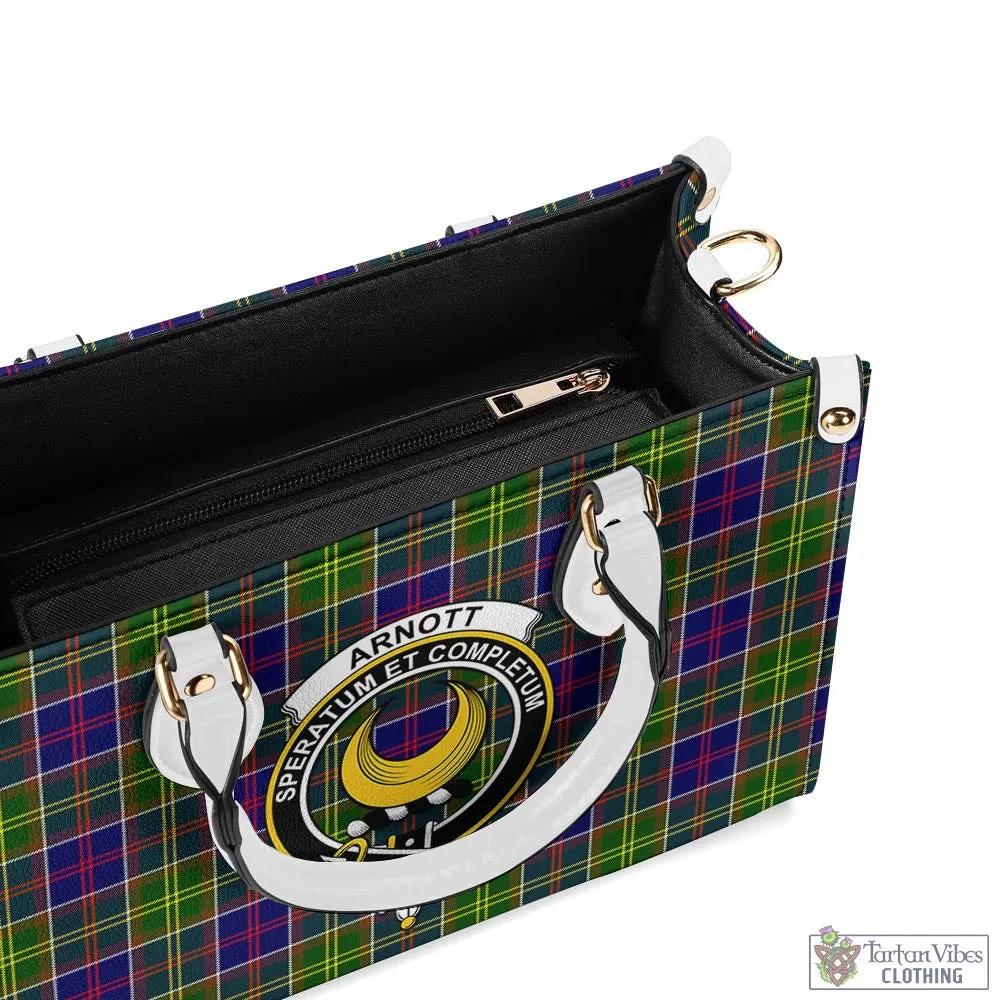 Arnott Tartan Luxury Leather Handbags with Family Crest