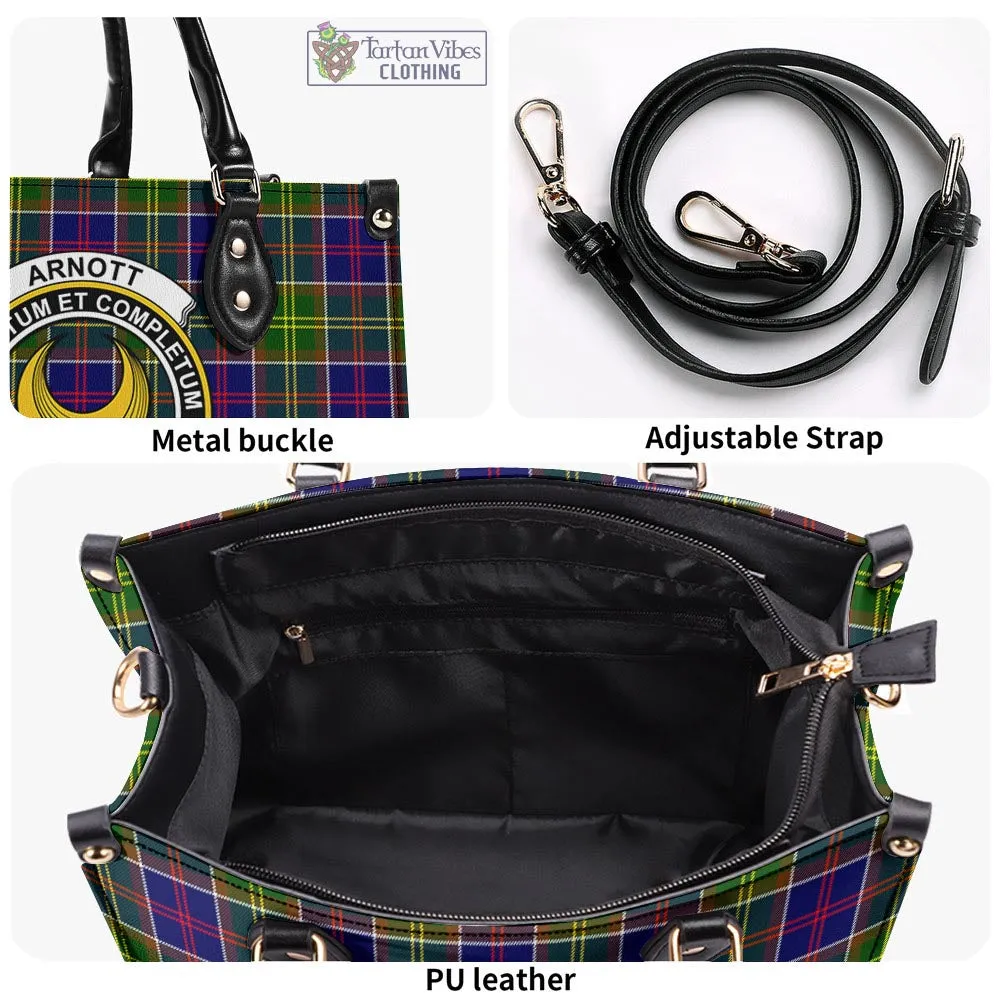 Arnott Tartan Luxury Leather Handbags with Family Crest