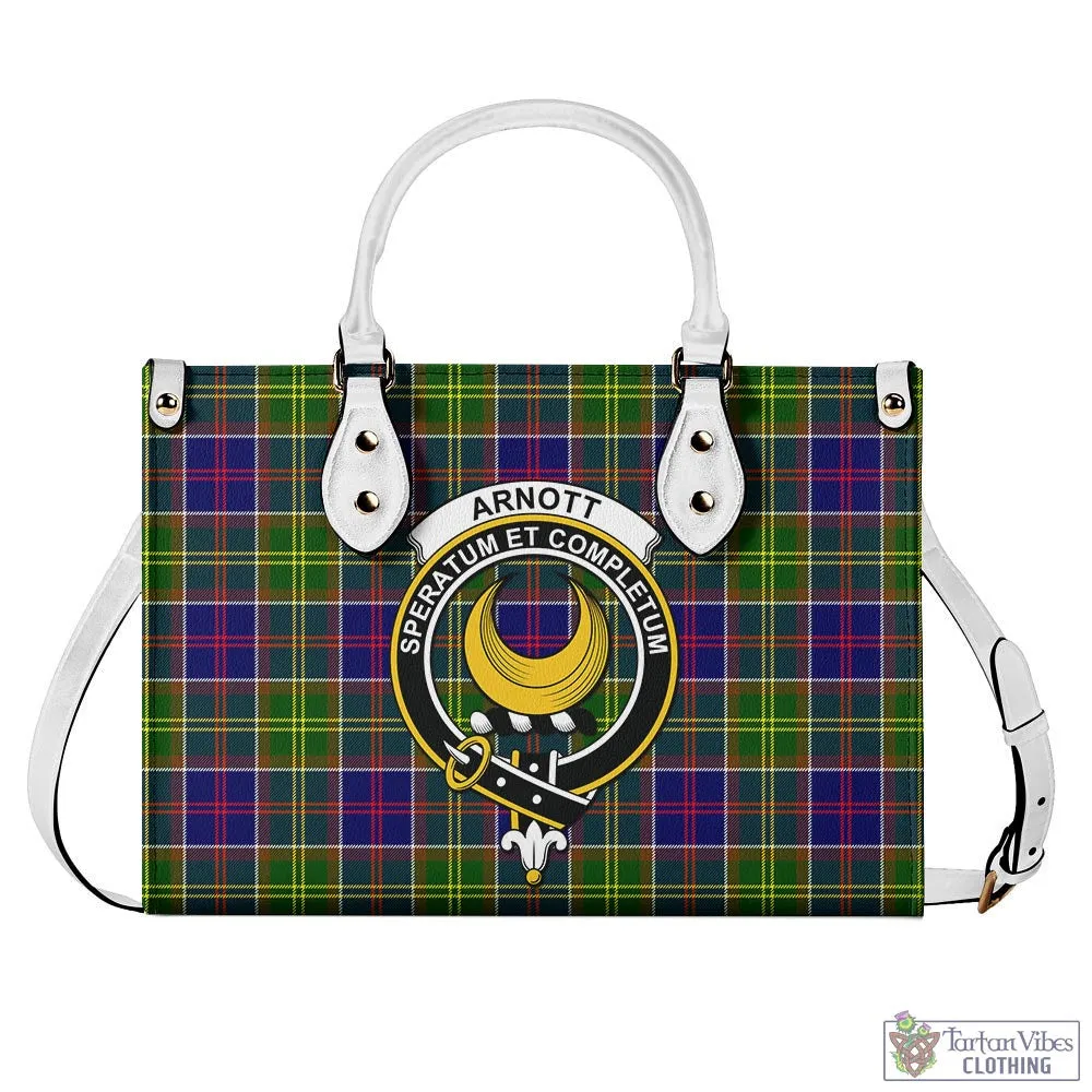 Arnott Tartan Luxury Leather Handbags with Family Crest