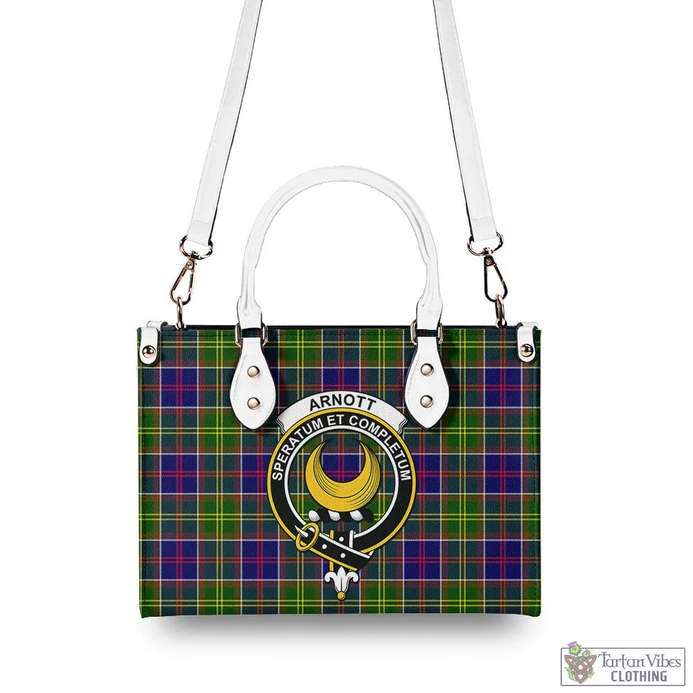 Arnott Tartan Luxury Leather Handbags with Family Crest