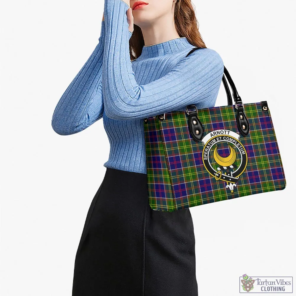 Arnott Tartan Luxury Leather Handbags with Family Crest