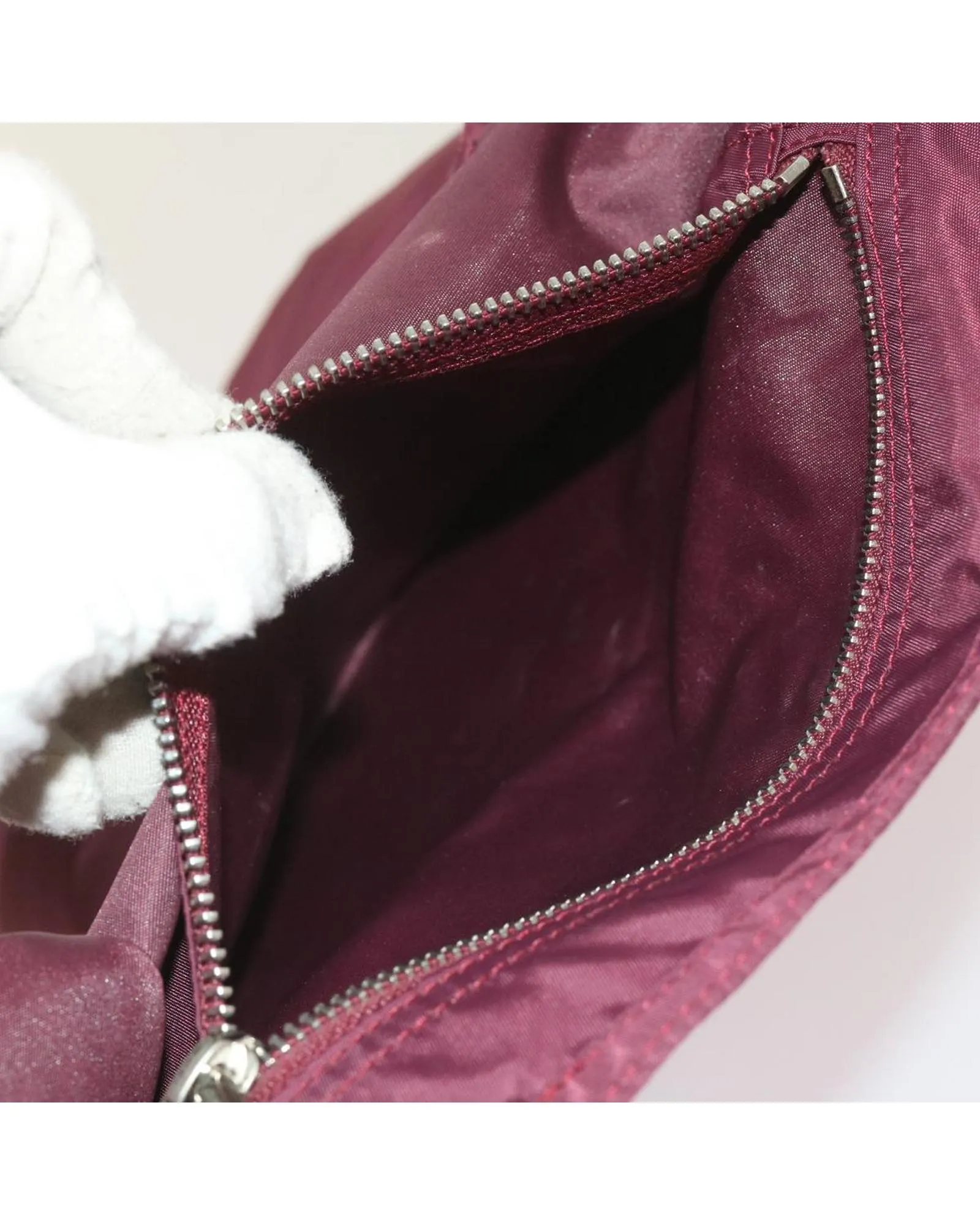 Authentic Nylon Prada Hand Bag in Wine Red and Purple