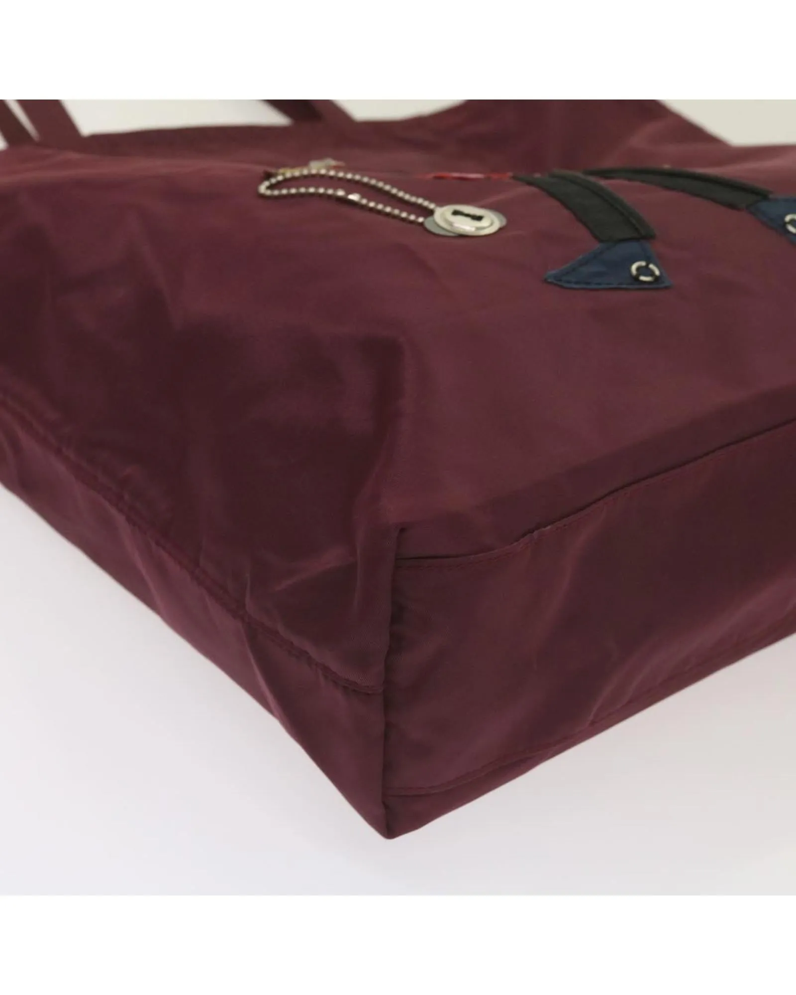 Authentic Nylon Prada Hand Bag in Wine Red and Purple