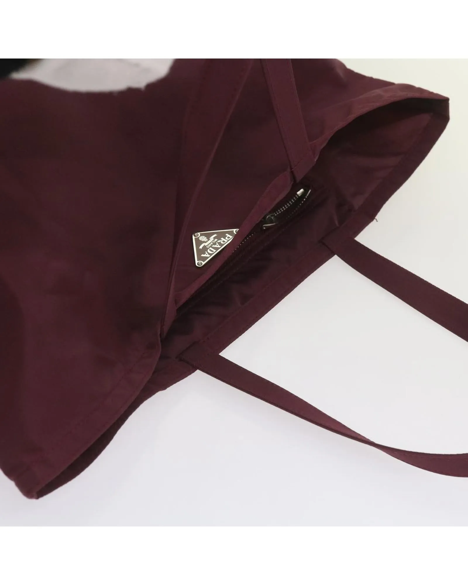 Authentic Nylon Prada Hand Bag in Wine Red and Purple