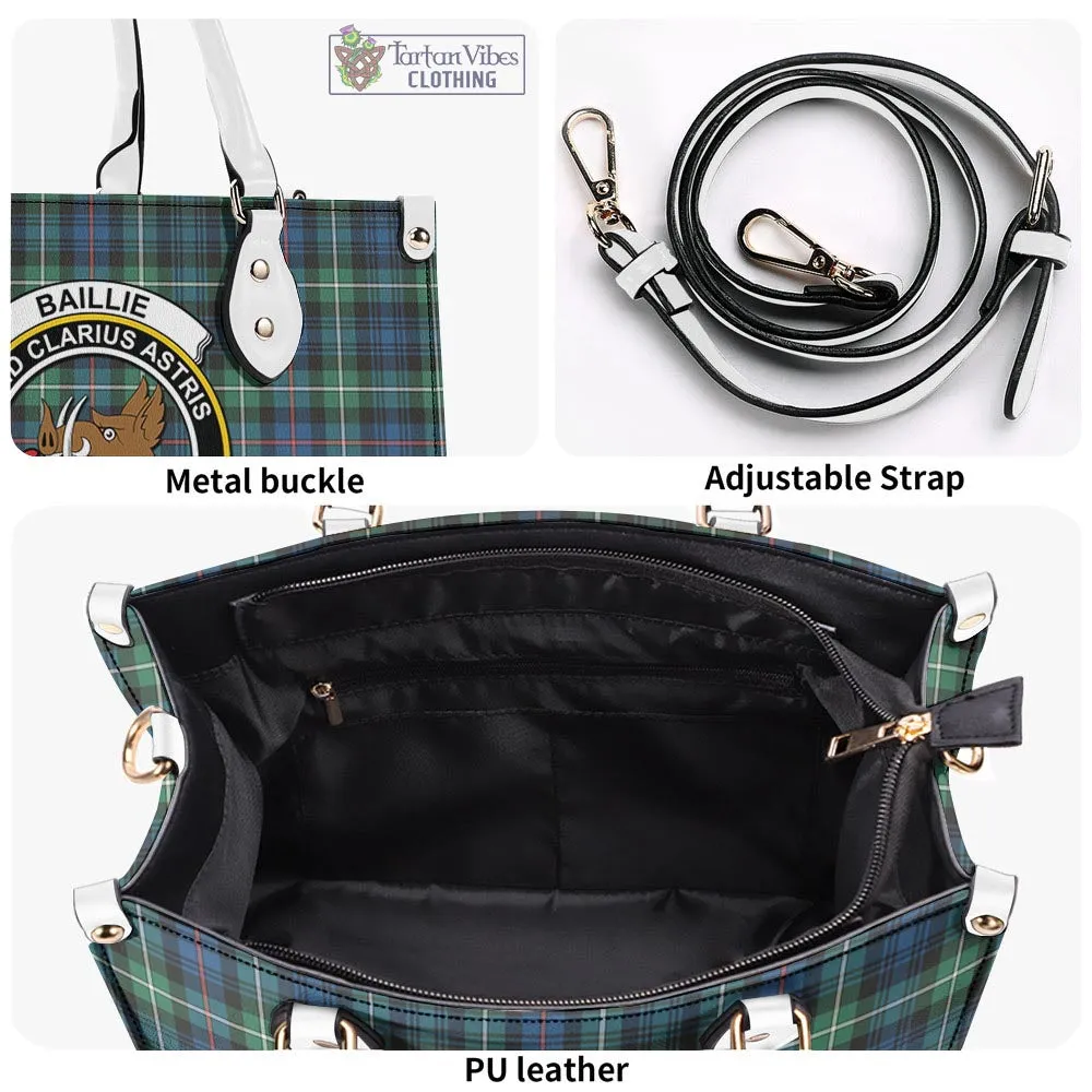 Baillie Ancient Tartan Luxury Leather Handbags with Family Crest