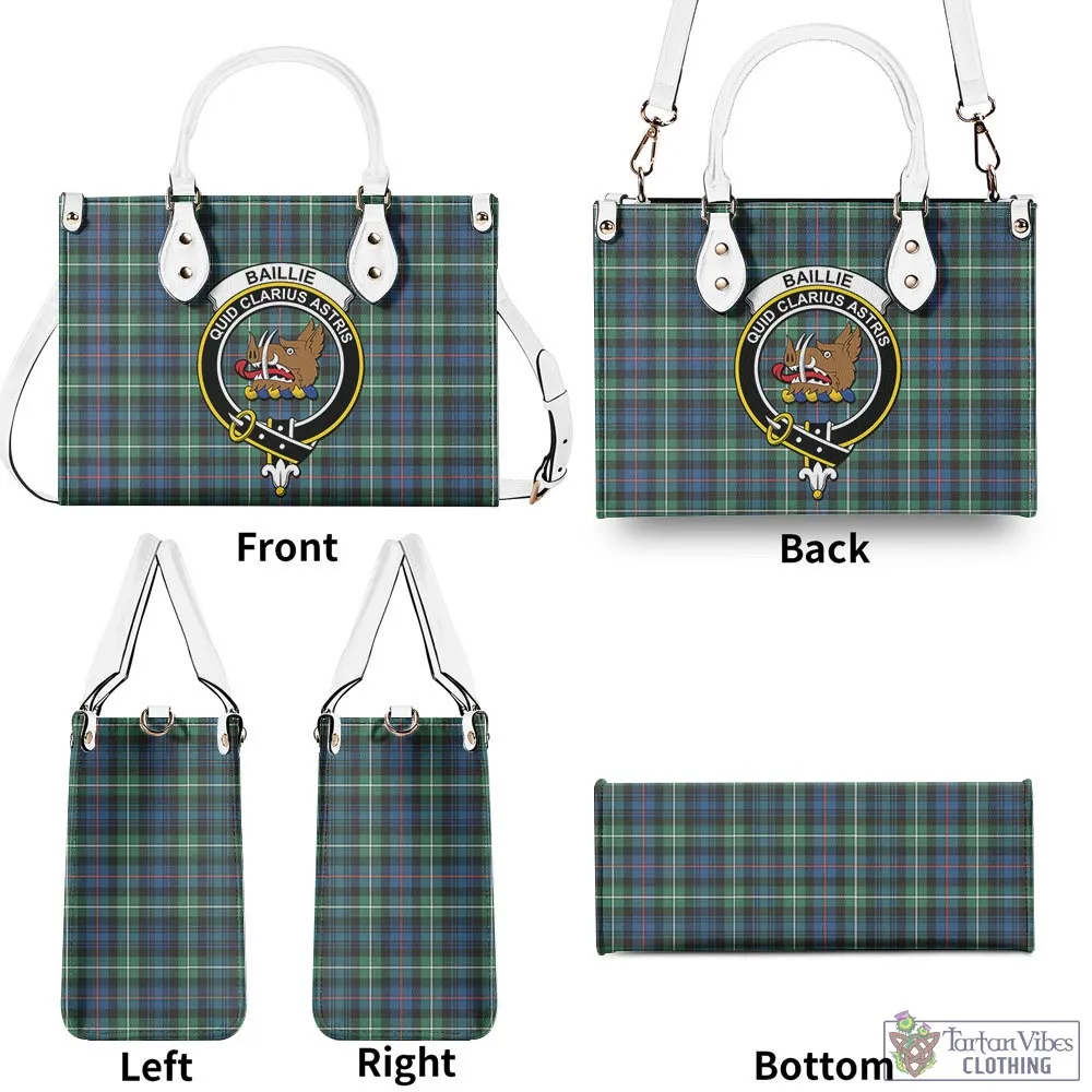 Baillie Ancient Tartan Luxury Leather Handbags with Family Crest