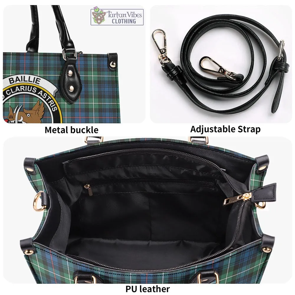 Baillie Ancient Tartan Luxury Leather Handbags with Family Crest