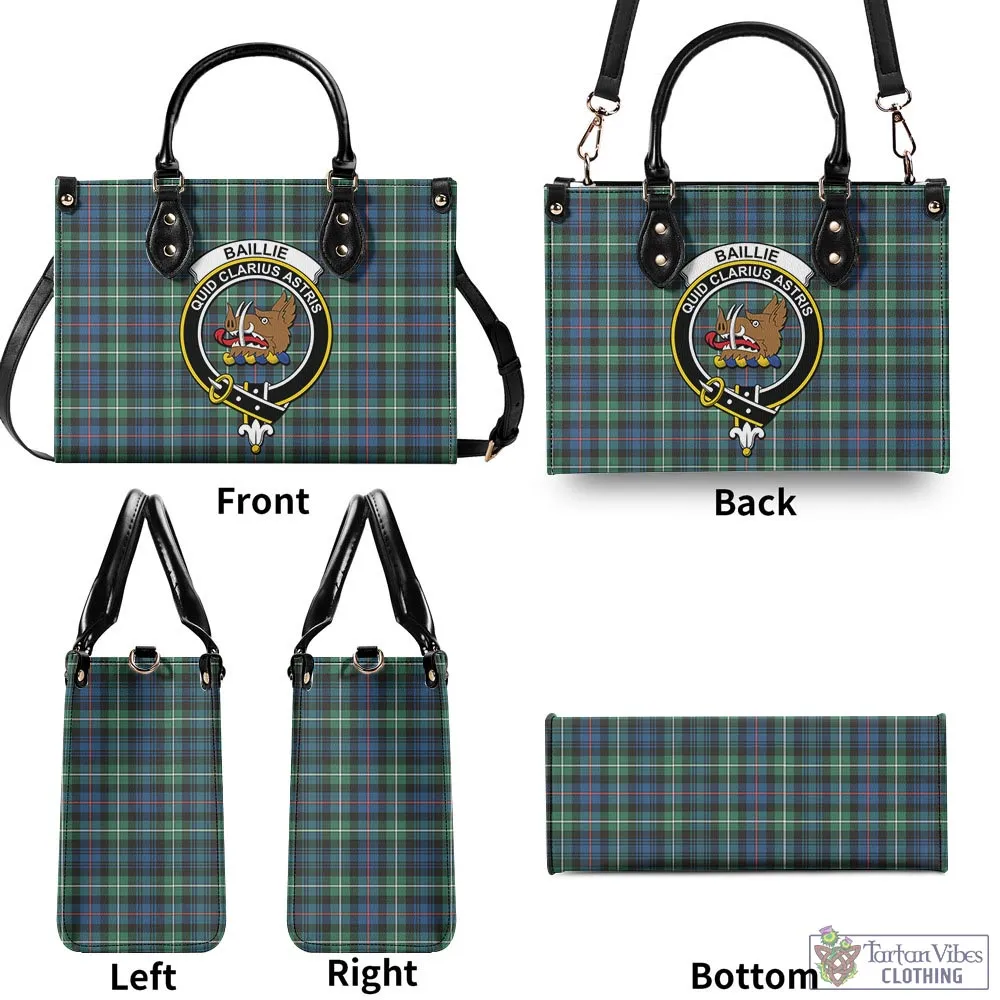 Baillie Ancient Tartan Luxury Leather Handbags with Family Crest