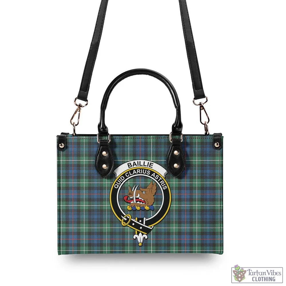 Baillie Ancient Tartan Luxury Leather Handbags with Family Crest