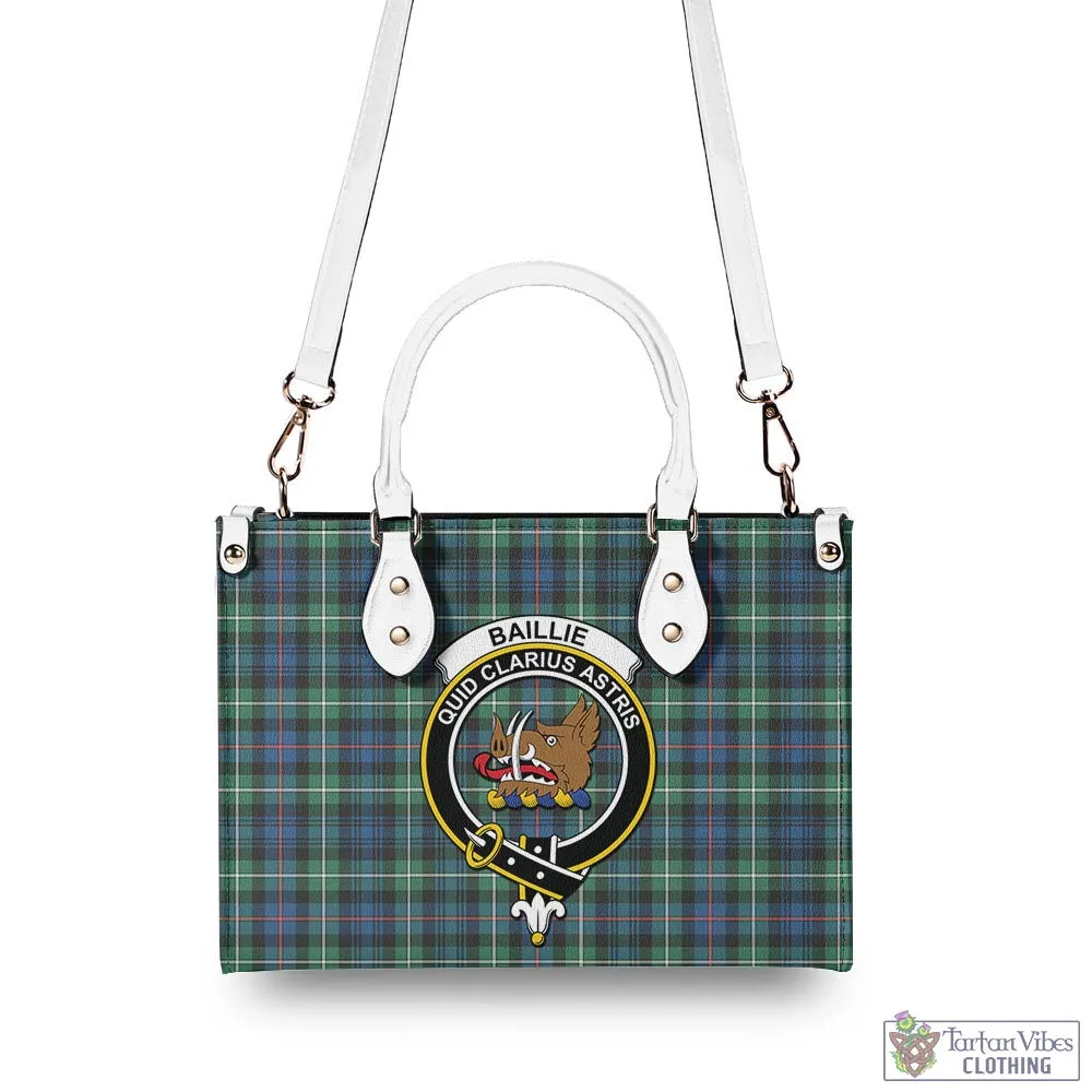 Baillie Ancient Tartan Luxury Leather Handbags with Family Crest