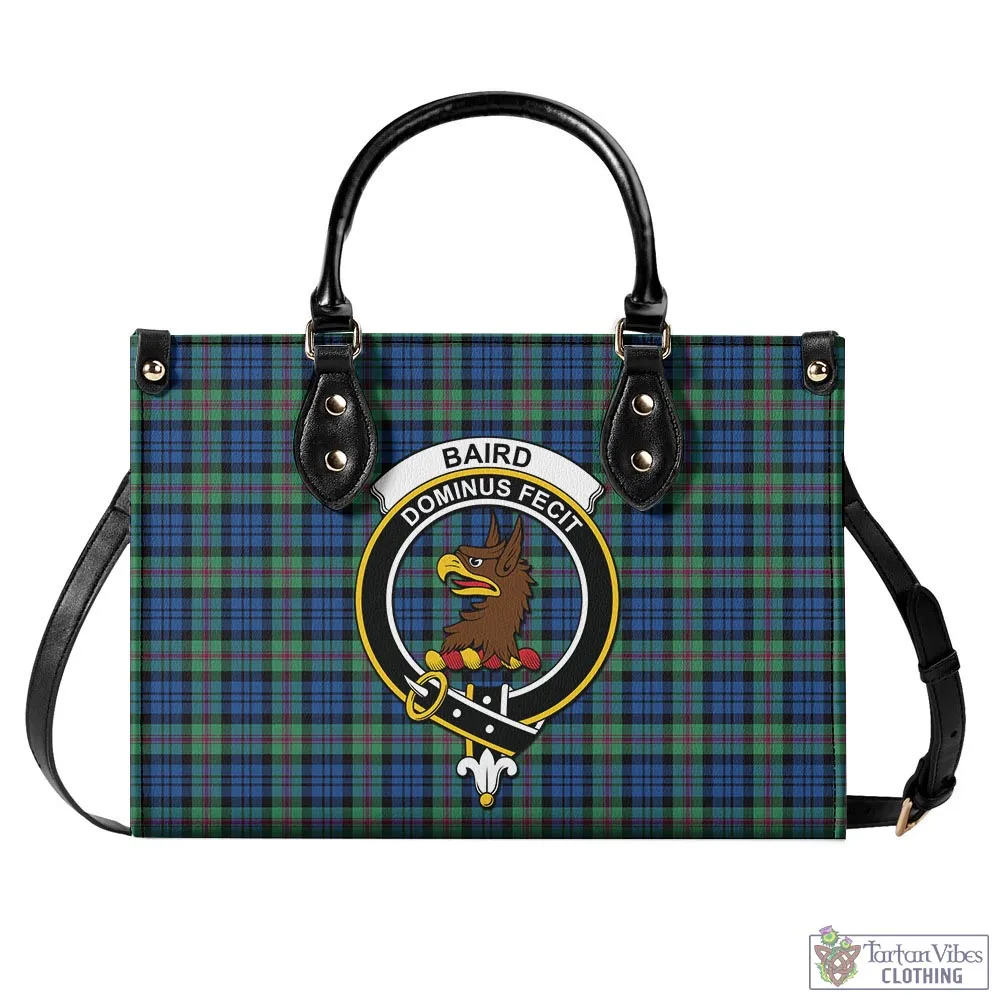 Baird Ancient Tartan Luxury Leather Handbags with Family Crest