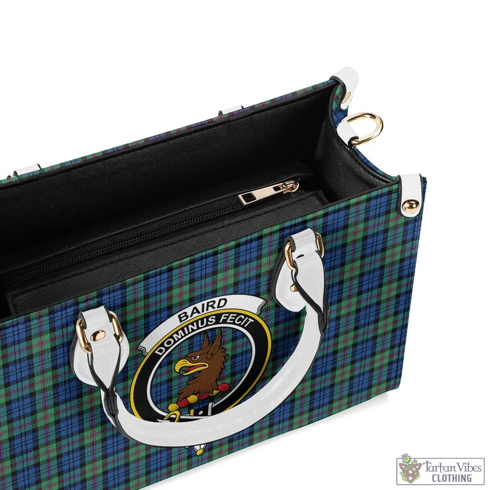 Baird Ancient Tartan Luxury Leather Handbags with Family Crest