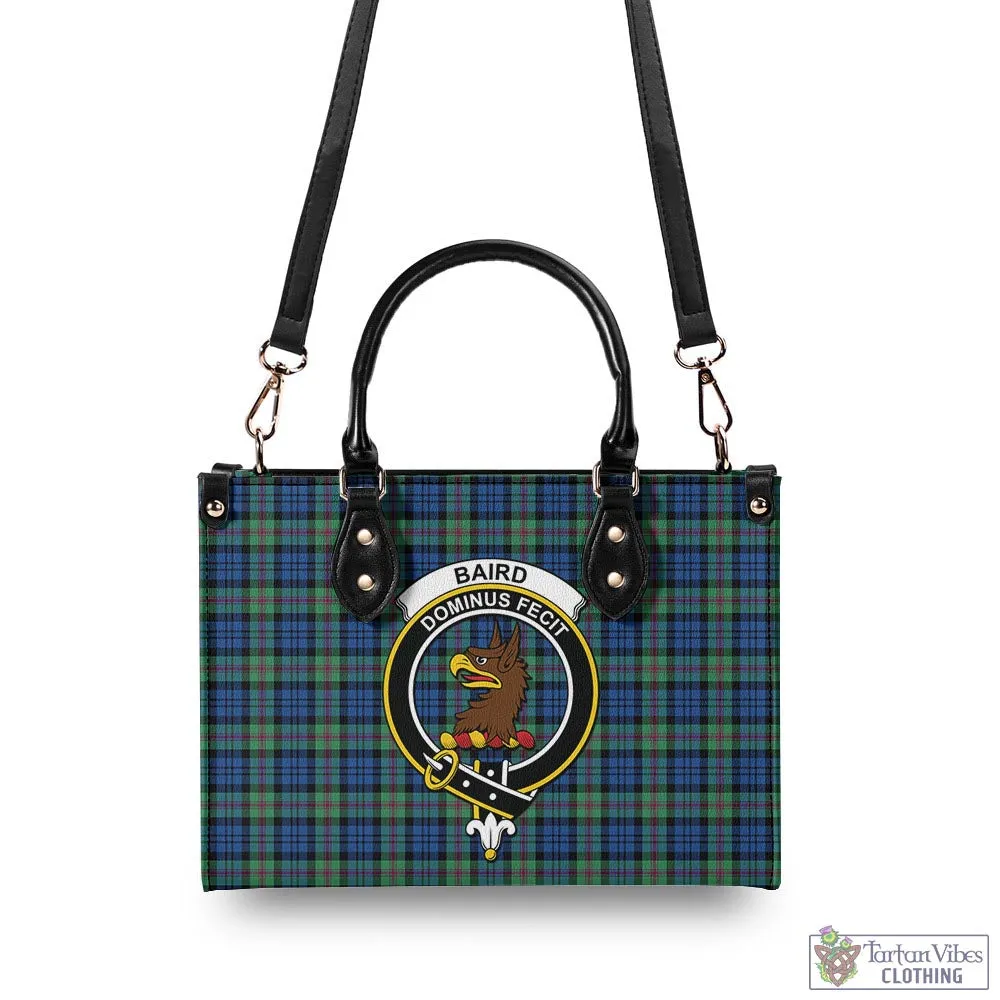 Baird Ancient Tartan Luxury Leather Handbags with Family Crest