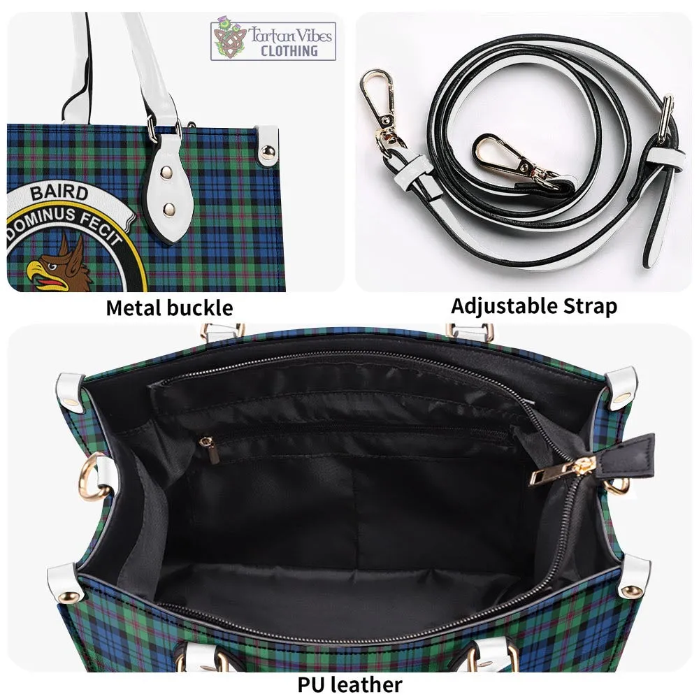 Baird Ancient Tartan Luxury Leather Handbags with Family Crest