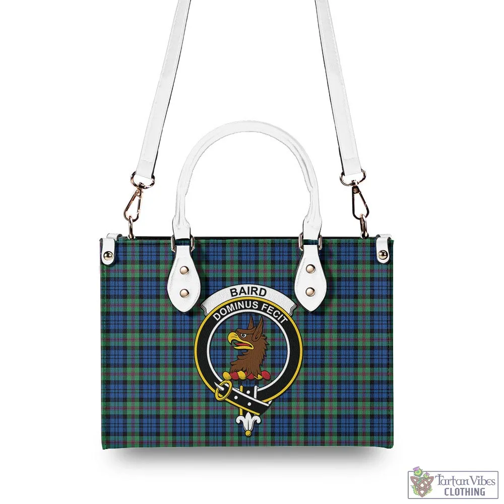 Baird Ancient Tartan Luxury Leather Handbags with Family Crest