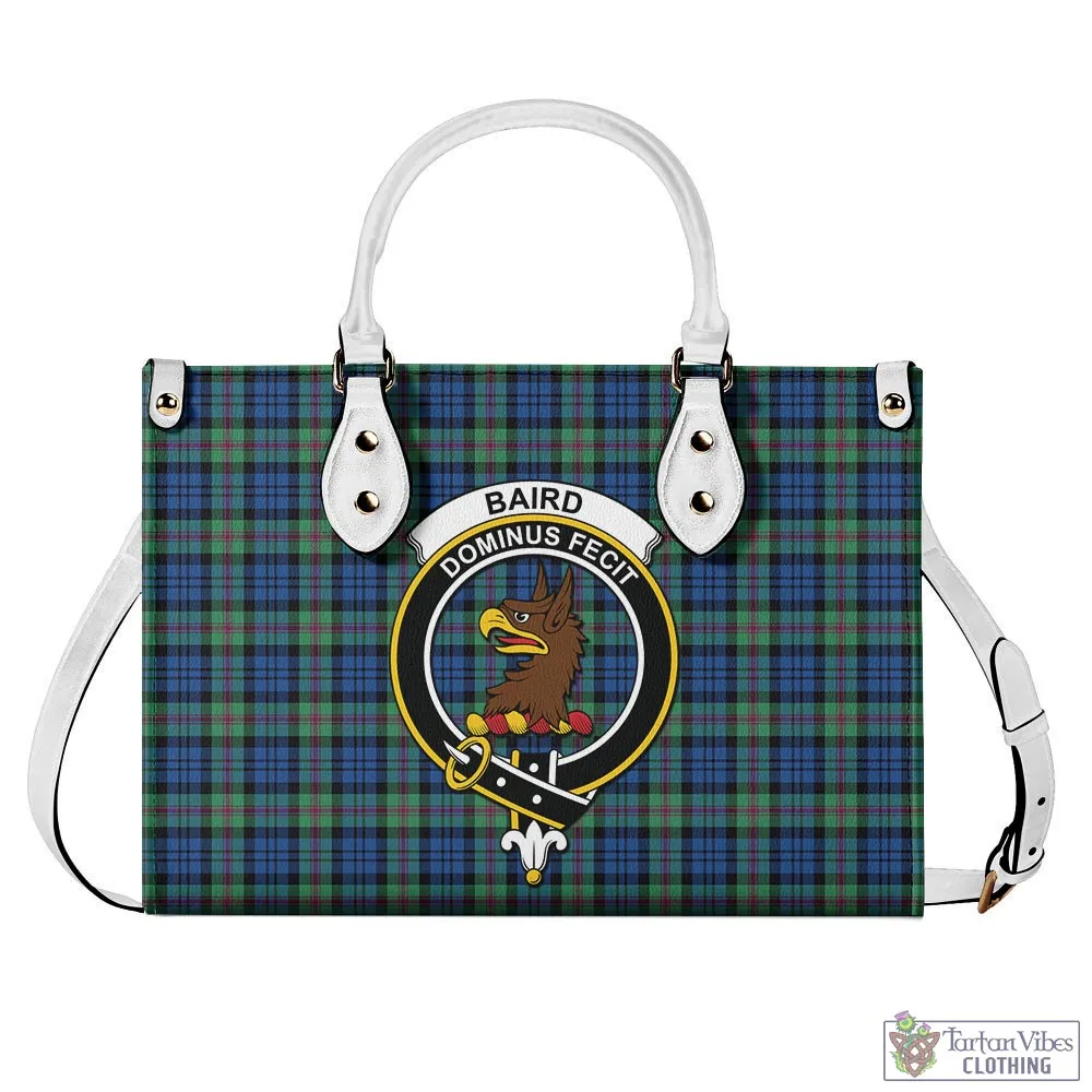 Baird Ancient Tartan Luxury Leather Handbags with Family Crest