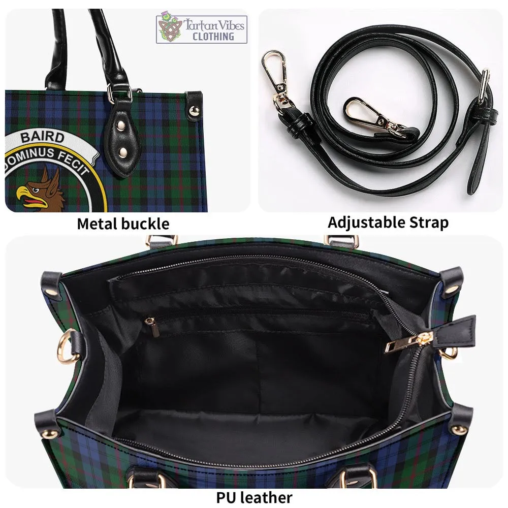 Baird Tartan Luxury Leather Handbags with Family Crest