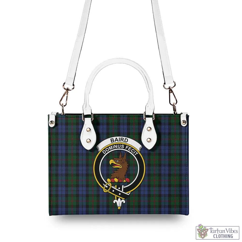 Baird Tartan Luxury Leather Handbags with Family Crest