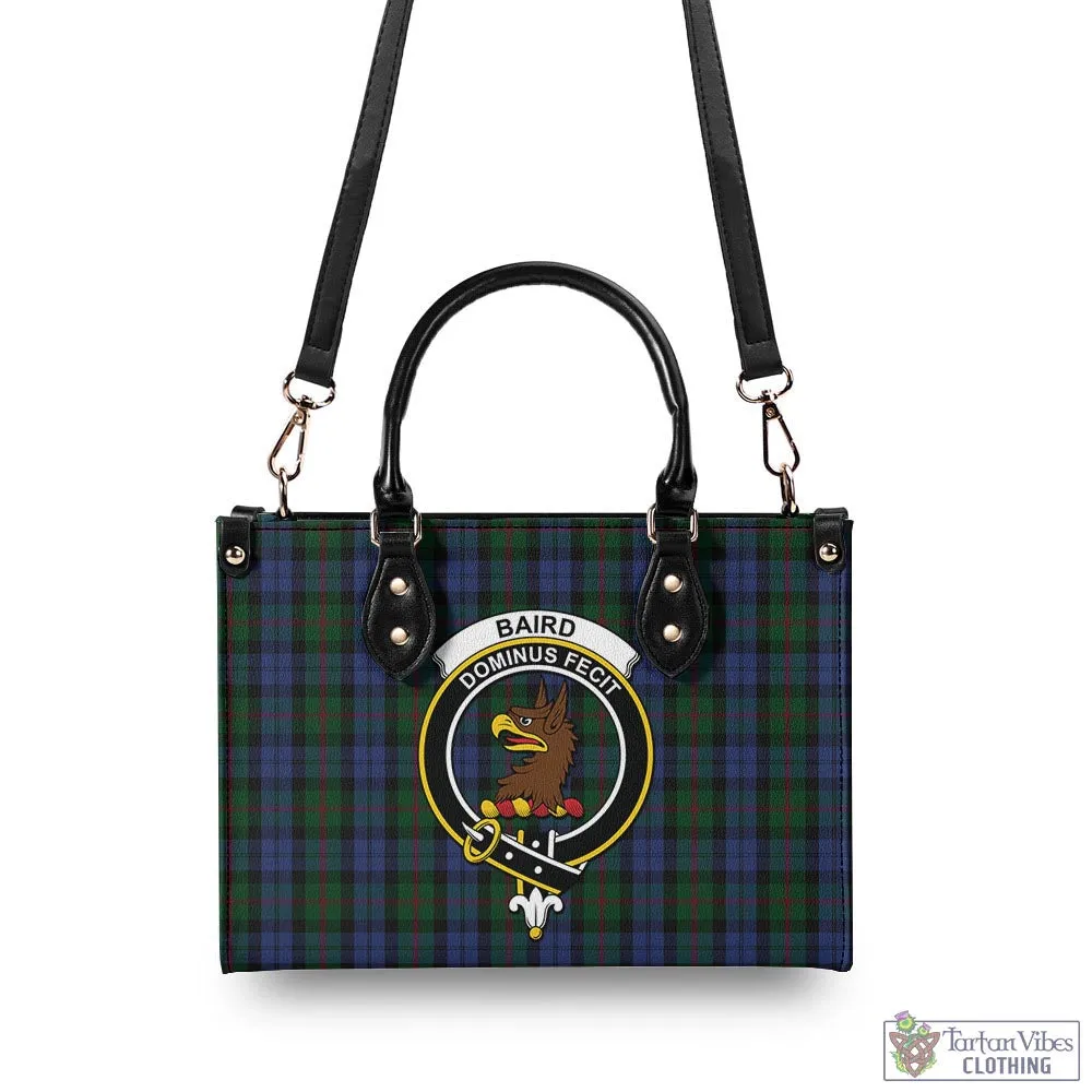 Baird Tartan Luxury Leather Handbags with Family Crest