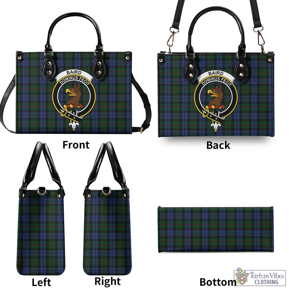 Baird Tartan Luxury Leather Handbags with Family Crest