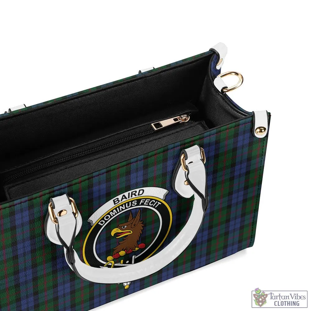 Baird Tartan Luxury Leather Handbags with Family Crest