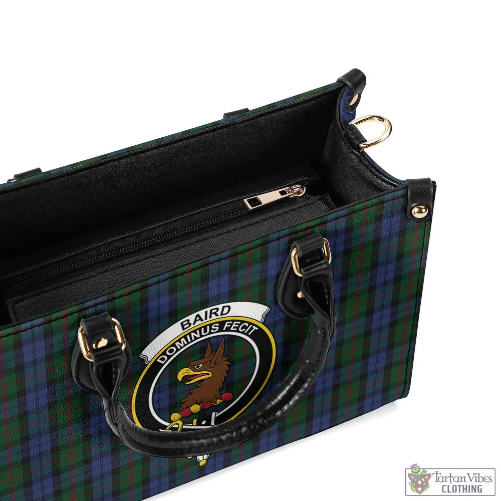 Baird Tartan Luxury Leather Handbags with Family Crest