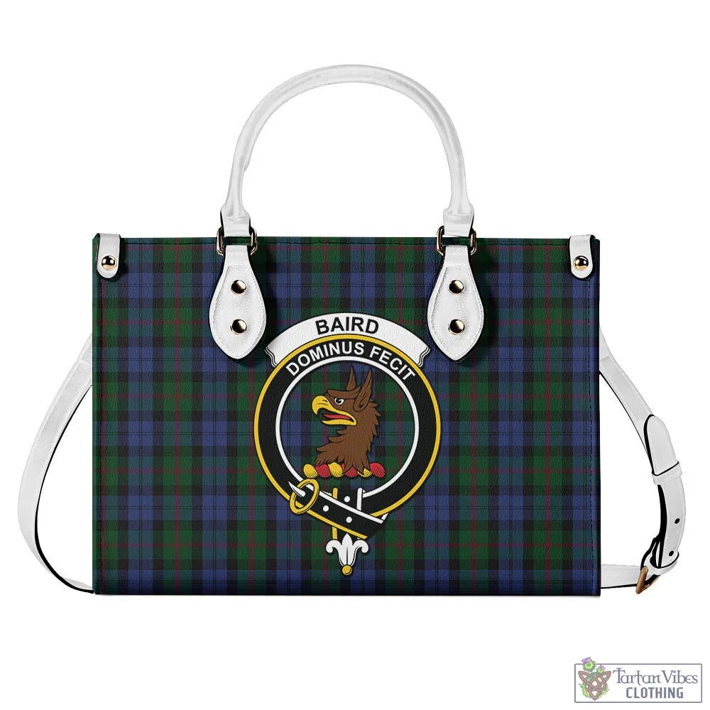 Baird Tartan Luxury Leather Handbags with Family Crest