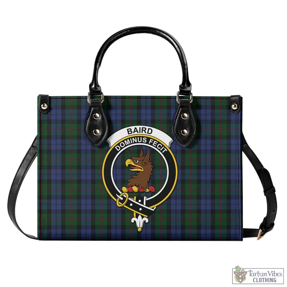 Baird Tartan Luxury Leather Handbags with Family Crest