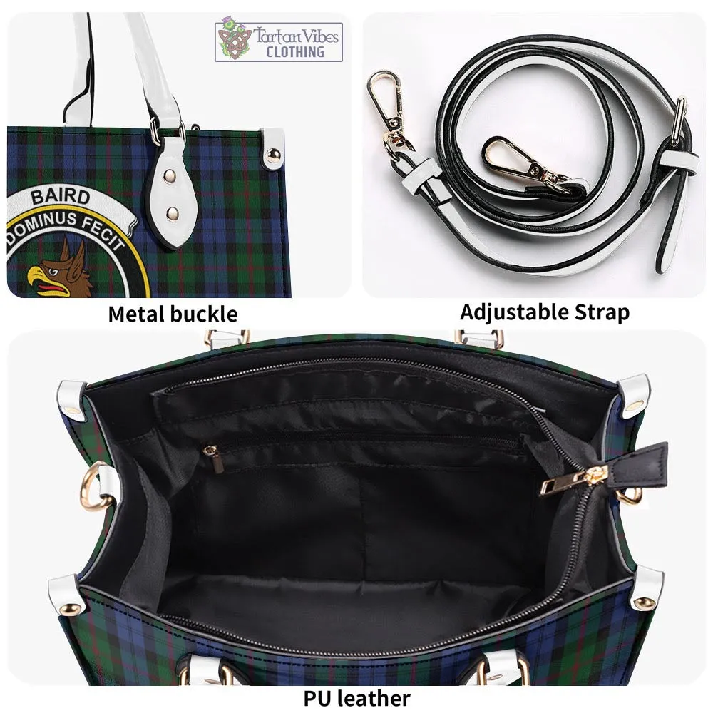 Baird Tartan Luxury Leather Handbags with Family Crest